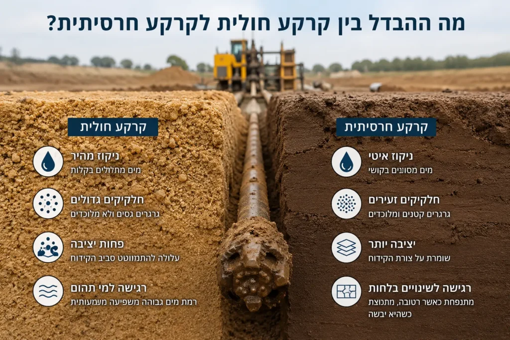 מה ההבדל בין קרקע חולית וקרקע חרסיתית?